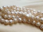 12-13mm White Round Potato Freshwater Pearl Cultured Loose Beads Natural Pattern