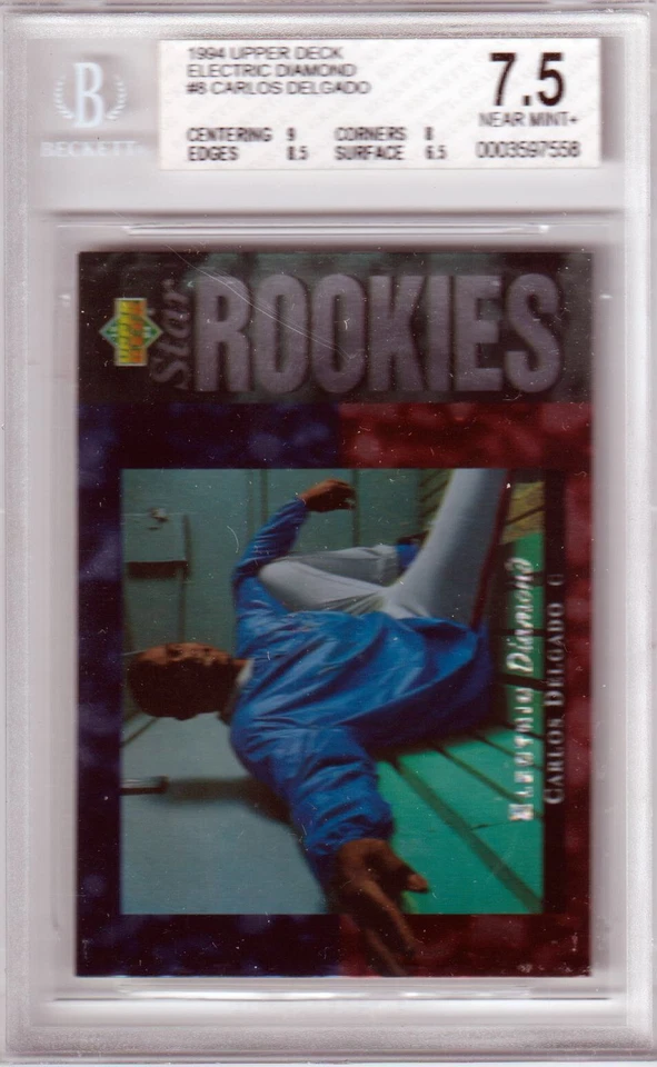 CARLOS DELGADO 1994 Upper Deck Electric Diamond RC Rookie #8 BGS 7.5 NMT+  - Image 1 of 2