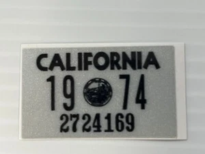 Pegatina de registro de matrícula de California 1974, YOM, CA DMV show car - Imagen 1 de 1