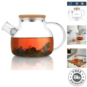 Stylish Borosilicate Glass Tea Kettle - 30.4oz Perfect Gift for Tea Lovers - Picture 1 of 10