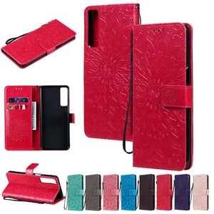 Sun Flower Pattern PU Leather Flip Wallet Case Cover for LG K12 Plus V40 K10 V30 - Picture 1 of 20