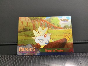 POKEMON 1999 TOPPS MOVIE ANIMATION EDITION TOGEPI IN TROUBLE FOIL BLUE LOGO Mint