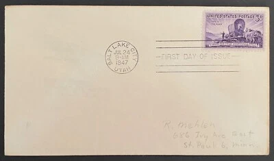 Salt Lake City, Utah Cover - U.S. #950 First Day canceled Jul 24, 1947 - UT - Image 1 of 2