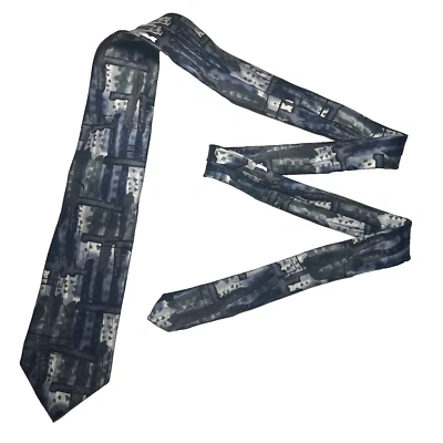 Corbata J.Garcia Hombre Colección Nueva York 57 Gris Abstracto Seda Hecha a Mano Foto 1 de 4