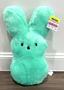 PEEPS 15" Green Teal Shaggy Bunny Easter Rabbit Stuffed Animal Plush Toy NEW NWT - Picture 1 of 12