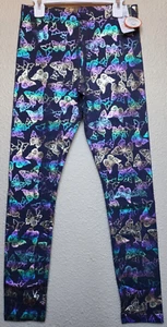 Wonder Nation Girl's Tough Cotton Slate Grey Butterfly Leggings Size XL (14-16) - Picture 1 of 5