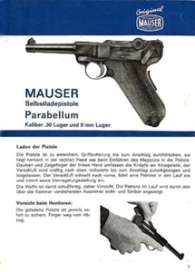 Mauser Pistole Luger 9mm Parabellum manuell (deutsch) - Bild 1 von 1