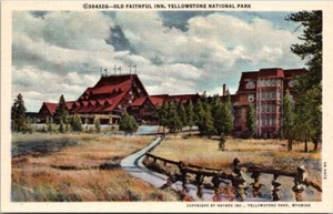 Old Faithful Inn, at Upper Geysir Basin, Yellowstone National Park Postkarte UNP - Bild 1 von 2
