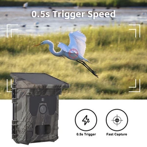 50MP 4K Trail Camera Solar Powered Hunting Camera W/ Sensitive PIR Sensors Z1F6 - Picture 1 of 11