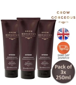 Grow Gorgeous Intense Thickening Hydrating Thin Hair Care Shampo 250ml Pack of 3 - Picture 1 of 2