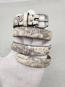 Ann Taylor Size Small Leather Belt Skinny Snake Print Reptile Women - Picture 1 of 13