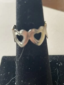 925 Sterlingsilber offenes Herz Ring -- Größe 6. Ref #R-11 - Bild 1 von 8