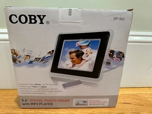 Coby Model DP-562 5.6" Digital Photo Frame MP3 Player White Black Music & Video - Picture 1 of 7