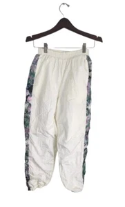 Vintage 90s Women's White Sweatpants Floral Side Stripe Size Medium - Picture 1 of 8