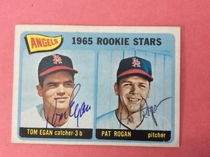 1965 Topps #486 Angels Rookie Stars Tom Egan, Pat Rogan Autographs. - Picture 1 of 2