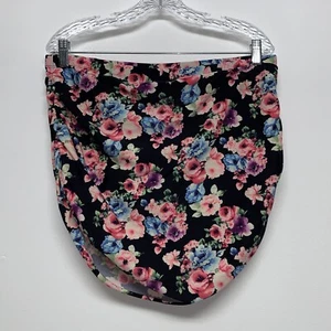 Forever 21+ | Größe 1X | schwarz geblümt | seitliche Raffung | Bikinihose mit Rock - Bild 1 von 11
