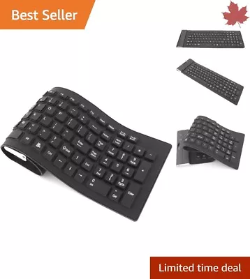 Compact Waterproof Silicone Keyboard - Portable Foldable USB Dustproof Full Size - Image 1 of 4