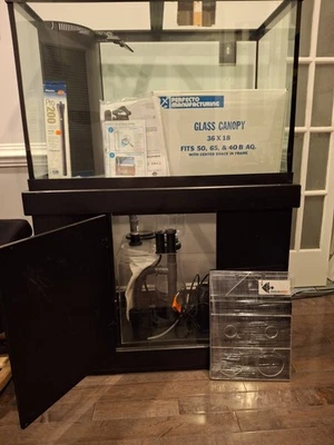 65 Gallon Reef Ready Tank with Stand and Accessories Pickup Only - Image 1 of 4