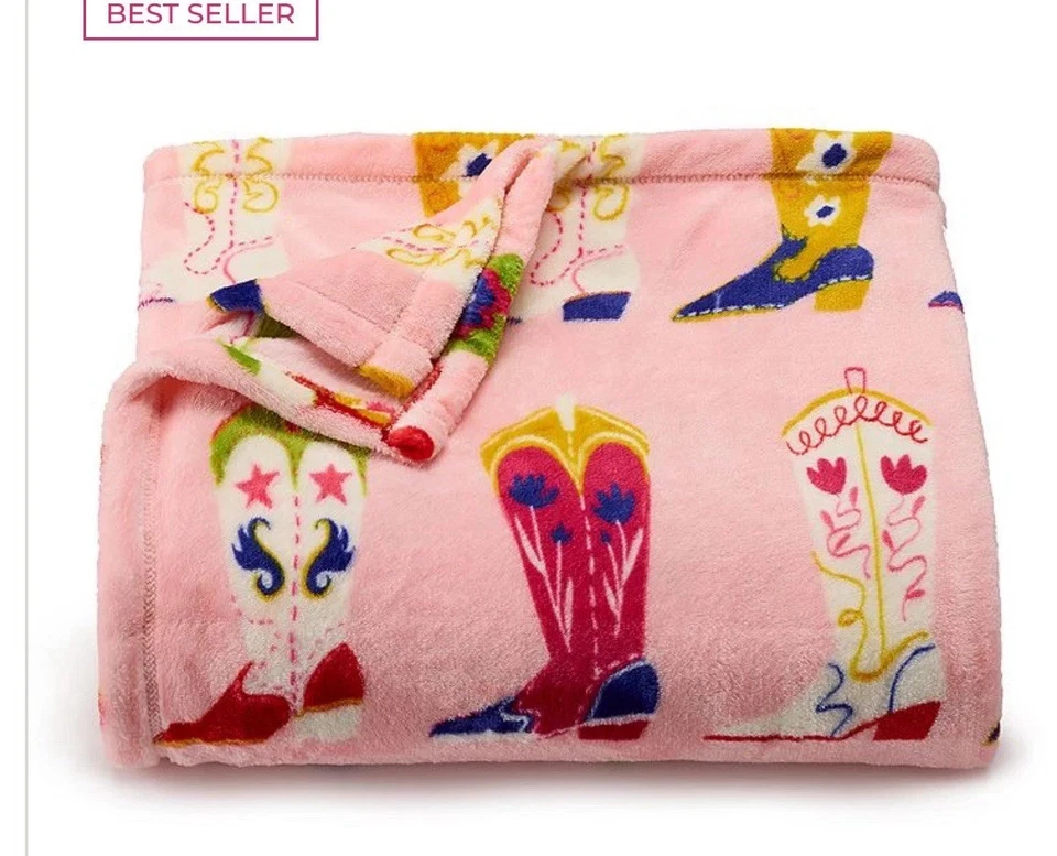 The Big One Western Botas Vaqueras Rosa Felpa Polar Manta 5x6 pies NUEVAS Foto 1 de 1