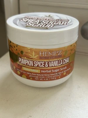 Hempz Pumpkin Spice & Vanilla Chai Herbal Sugar Scrub 4 oz *Limited Edition * US - Image 1 of 4