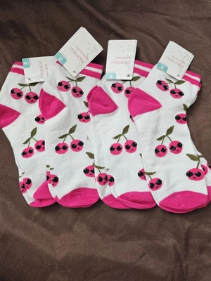 Xhilaration 4 pares de calcetines tobilleros rosa cereza para mujer zapatos talla 4-10 Foto 1 de 4