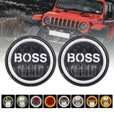 Faro LED redondo de 5,75 pulgadas ojo angular para Wrangler Harley Jeep SUV universal Foto 1 de 4