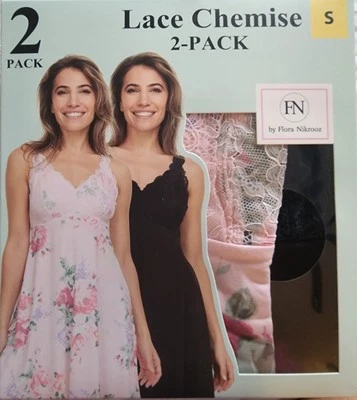 Новый 2-Pack кружева Chemise Sz Sm ночные рубашки на Flora Nikrooz L 33» длина новый с Ярлыками - Изображение 1 из 2