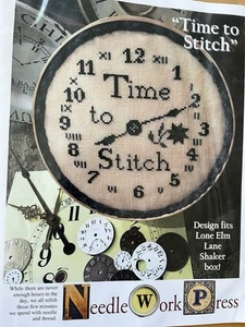 NeedleWork Needle Work Press TIME TO STITCH Cross Stitch Chart Pattern Clock - Picture 1 of 4