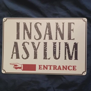 8 Zoll x 12 Zoll Blechschild Wandkunst Wohndeko innen/außen Eingang Irrenanstalt - Bild 1 von 1