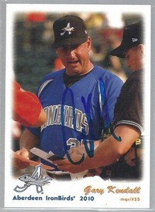Gary Kendall 2010 Grandstand Aberdeen IronBirds IP autograph signed card