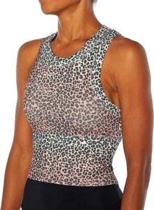 Jessica Simpson | Kimber Crop Racerback Tank in Mini Ombra Ghepardo - Taglia Media - Foto 1 di 7