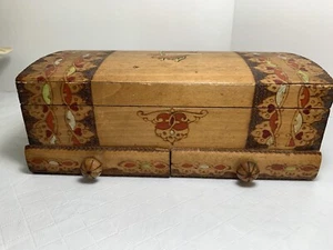 Wood Box Tobacco Smoking Cigarette Storage Vintage Hand Made Bar Room Decor - Picture 1 of 12