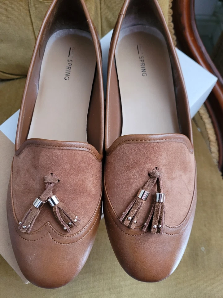 Call It Spring Ladies Tan Suede & Leather Ballerina,flats,Size 8 (41) BNIB - Image 1 of 4