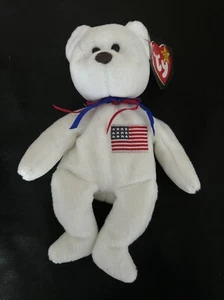 TY Beanie Baby - LIBEARTY the Bear (Original Version - 4th Gen hang tag) weiß - Bild 1 von 6