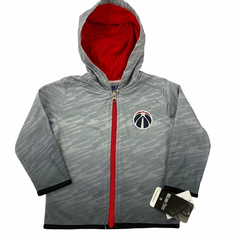 Washington Wizards NBA Gray Red Full Zip Toddler Athletic Hoodie Jacket 2T Cover