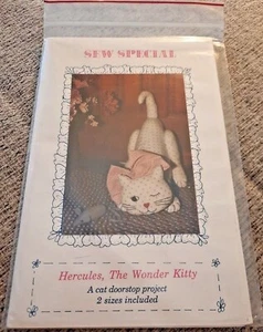 Sew Special HERCULES, THE WONDER KITTY Doorstop Craft Sewing Pattern IN 2 SIZES - Picture 1 of 4