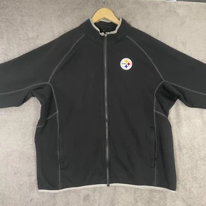 Steelers Jacket Mens 2XL Black Cutter & Buck Fleece Long Sleeve Full Zip Classic - Picture 1 of 14