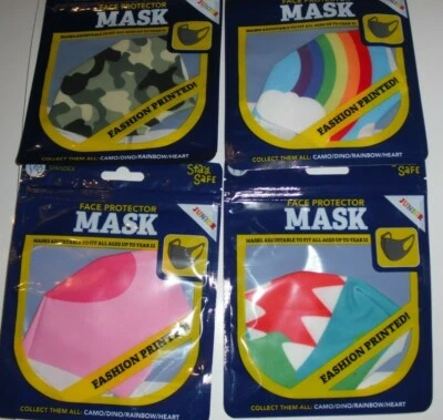 Children's Kids Junior Reusable & Washable Face Mask Boys Girls Protection Masks - Image 1 of 3