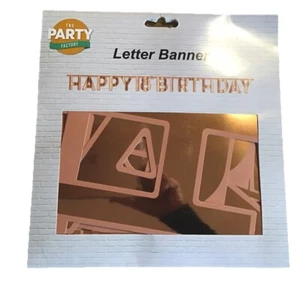 THE PARTY FACTORY HAPPY 18th BIRTHDAY Letter Banner Gold/Pink 2.3M FREE P&P - Picture 1 of 2