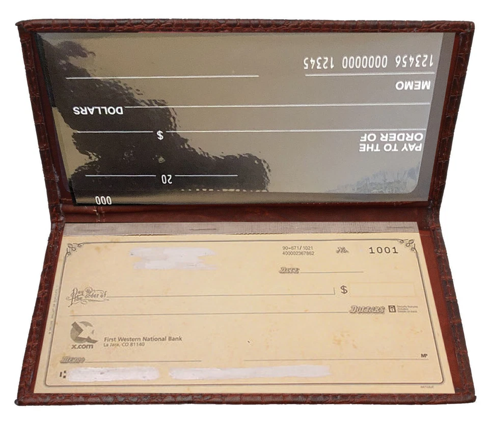 Burgundy Genuine Leather Plain Checkbook Cover Long Wallet for Men Lady