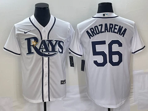Nike Tampa Bay Rays Randy Arozarena #56 White Cool Base Jersey Size L Mens Cover