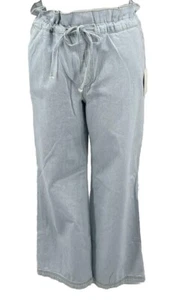 Universal Thread Pull On Pants Drawstring Waist Size 12S Wide Leg Light Blue - Picture 1 of 2