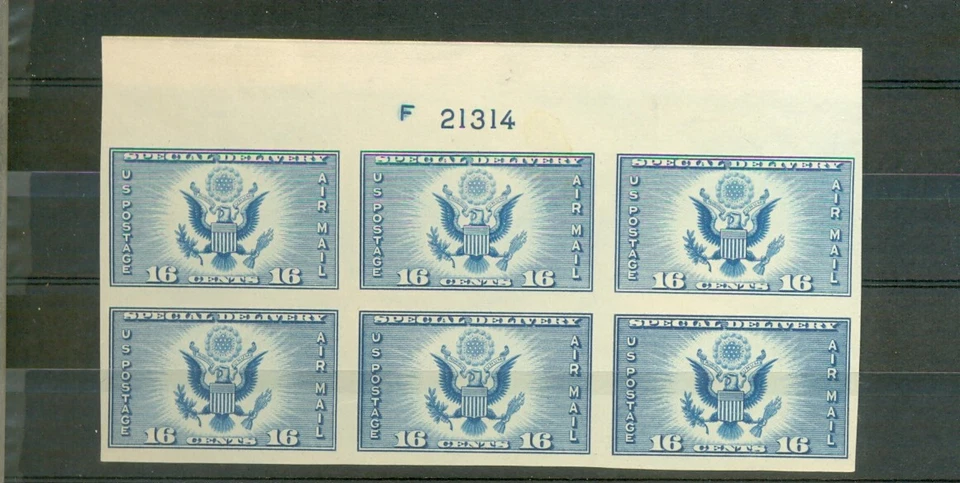 USA Scott 771 Farley 16c Special Delivery plate number 21314 top F ngai - Image 1 of 1