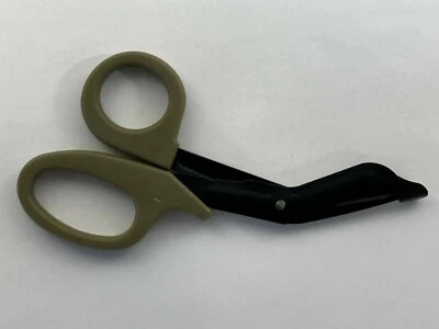 EDC Tijeras de Rescate de Primeros Auxilios Acero Inoxidable Bordes de Corte Dentados Mango Verde Foto 1 de 2