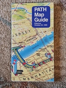 1989 PATH Map Guide World Trade Center Timetable NY Port Authority Transit Train - Picture 1 of 4