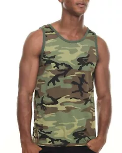 Maglietta Medium WOODLAND MIMETICA TANK TOP esercito caccia maglietta Rothco 6702 M - Foto 1 di 1