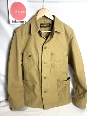 铁心 17 盎司重型鸭子工作服夹克米色 W36 骑手时尚 — 第 1/4 张图片