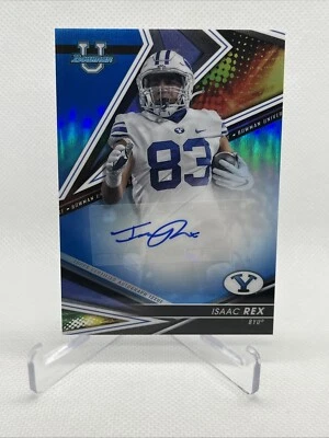 2022-23 Bowman's Best University ISAAC REX AUTO Blue Refractor #24/150 BYU BA-IR - Image 1 of 3