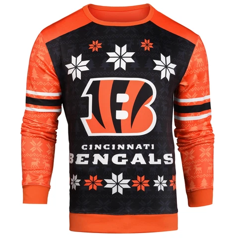 Forever Collectibles NFL Men's Cincinnati Bengals Printed Ugly Sweater Cover