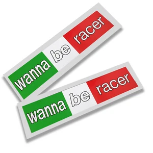 Wanna Be Racer Gráficos Pegatinas Calcomanías x 2 Colores Italianos - Imagen 1 de 1
